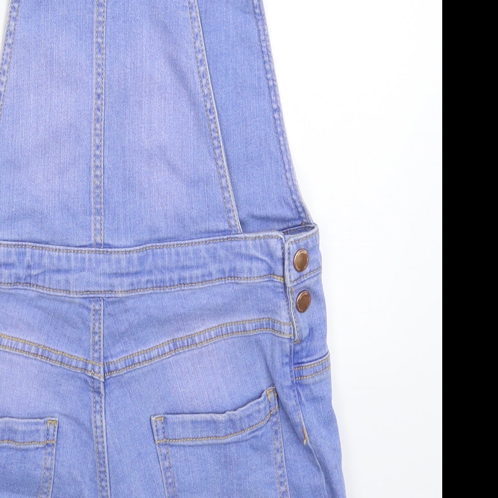 F&F Girls Blue Denim Dungaree One-Piece Size 10-11 Years