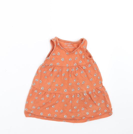 Primark Girls Beige Floral Trapeze & Swing Size 12-18 Months