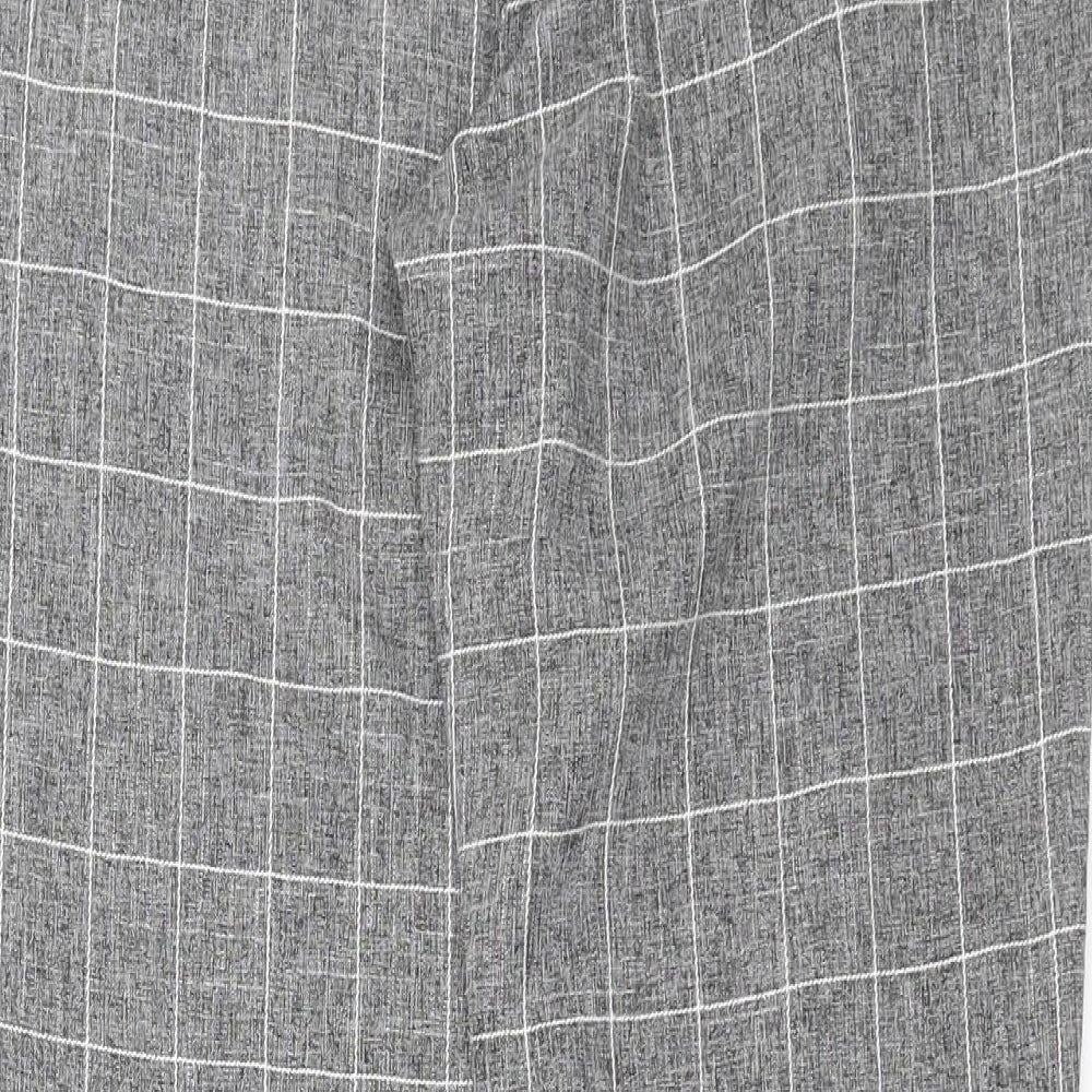 Boohoo man Mens Grey Check Trousers Size 28 in L26 in