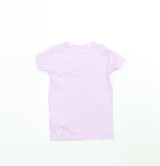 Gap Girls Purple Basic T-Shirt Size 2 Years - butterflies