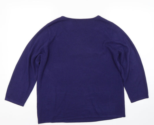 Womens UK Size 18 M&S Purple Pullover Jumper