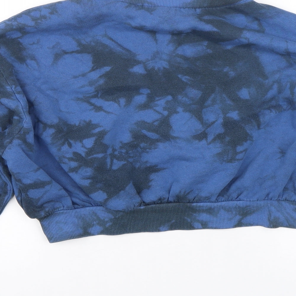 H&M Womens Blue Pullover Sweatshirt Size XS - Tie Dye