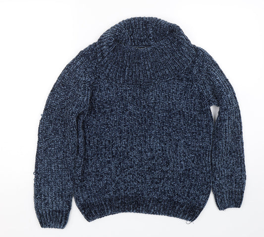 Womens UK Size 8 Nutmeg Blue Pullover Jumper