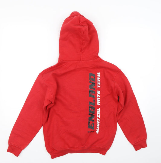 Gildan Boys Red Pullover Hoodie Size M - Martial Arts