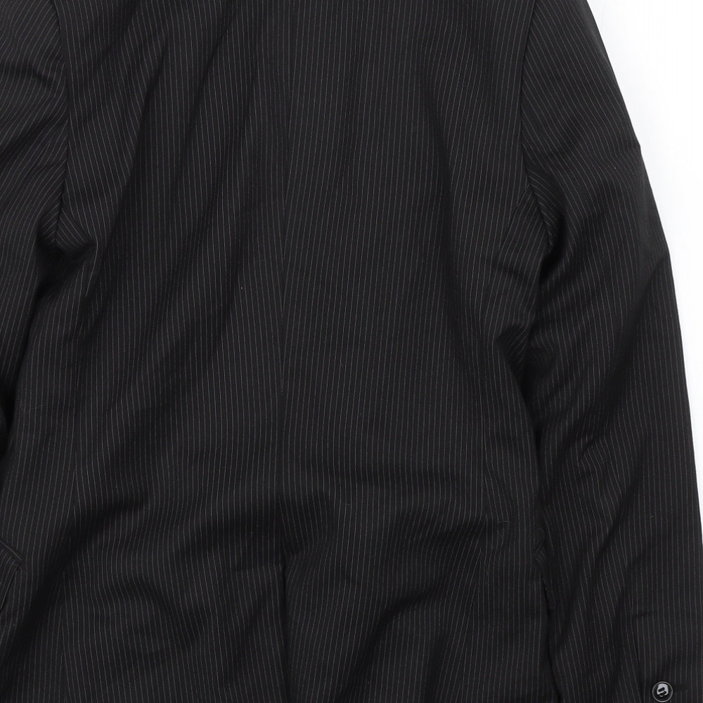 H&M Womens Black Striped Jacket Suit Size 6