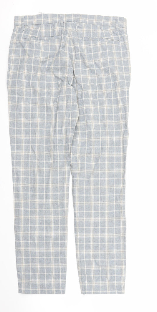 Mens UK Size 28 in Topman Regular Fit Capri Blue Trousers