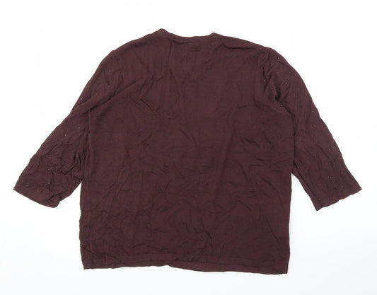 Womens UK Size L Saint Tropez Brown Basic Blouse