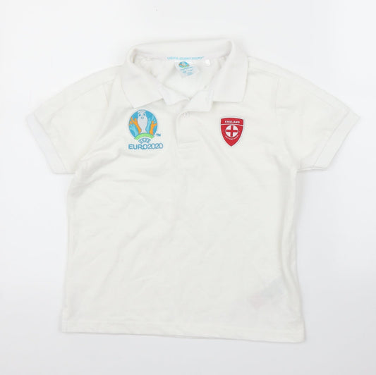 UEFA Euro 2020 Boys White Basic Polo Size 9-10 Years - Football