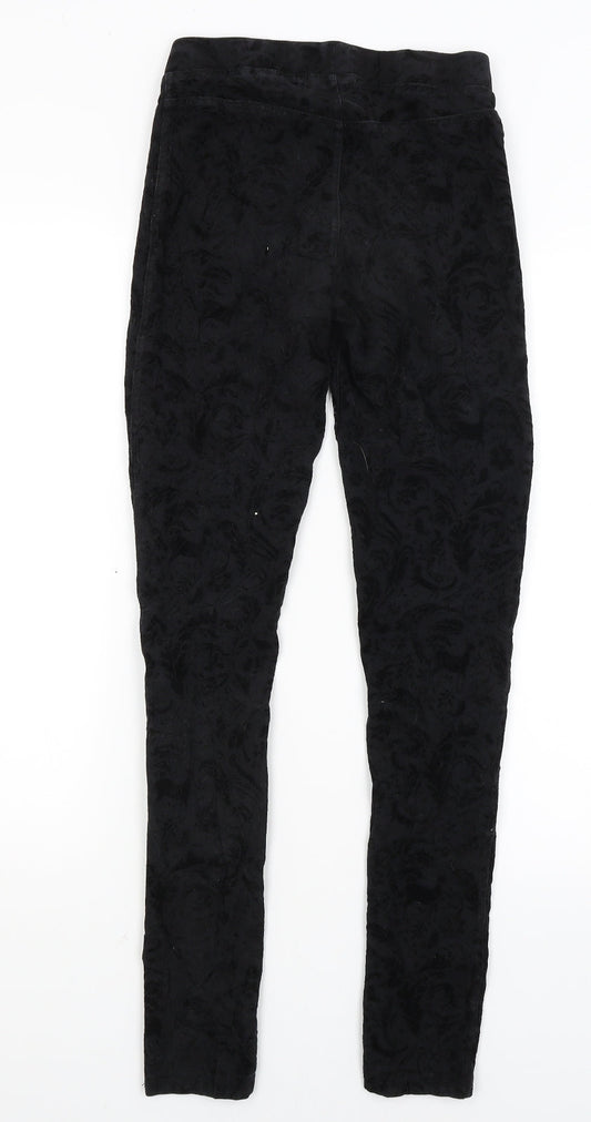 H&M Girls Black Paisley Capri Trousers Size 14 Years