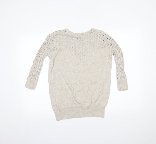 Womens UK Size 8 Topshop Beige Basic Blouse