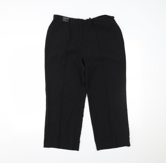 Womens UK Size 14 Sarah Hamilton Regular Fit Black Trousers