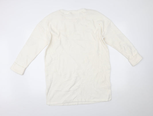 F&F Womens White Pullover Jumper Size 14
