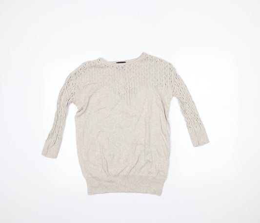 Boohoo Womens Grey Cropped T-Shirt Size 8