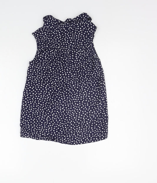 Nutmeg Girls Blue Polka Dot Basic Button-Up Size 10-11 Years