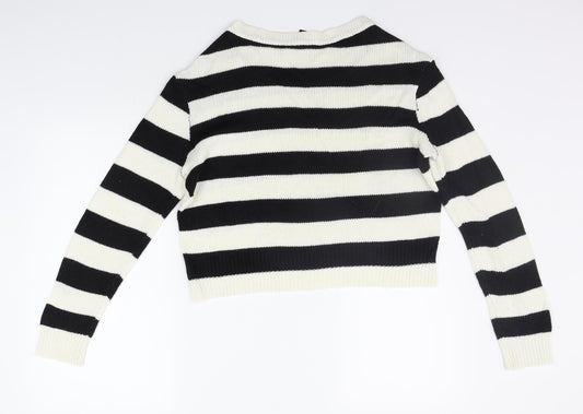Womens UK Size S Divided Black Pullover Jumper