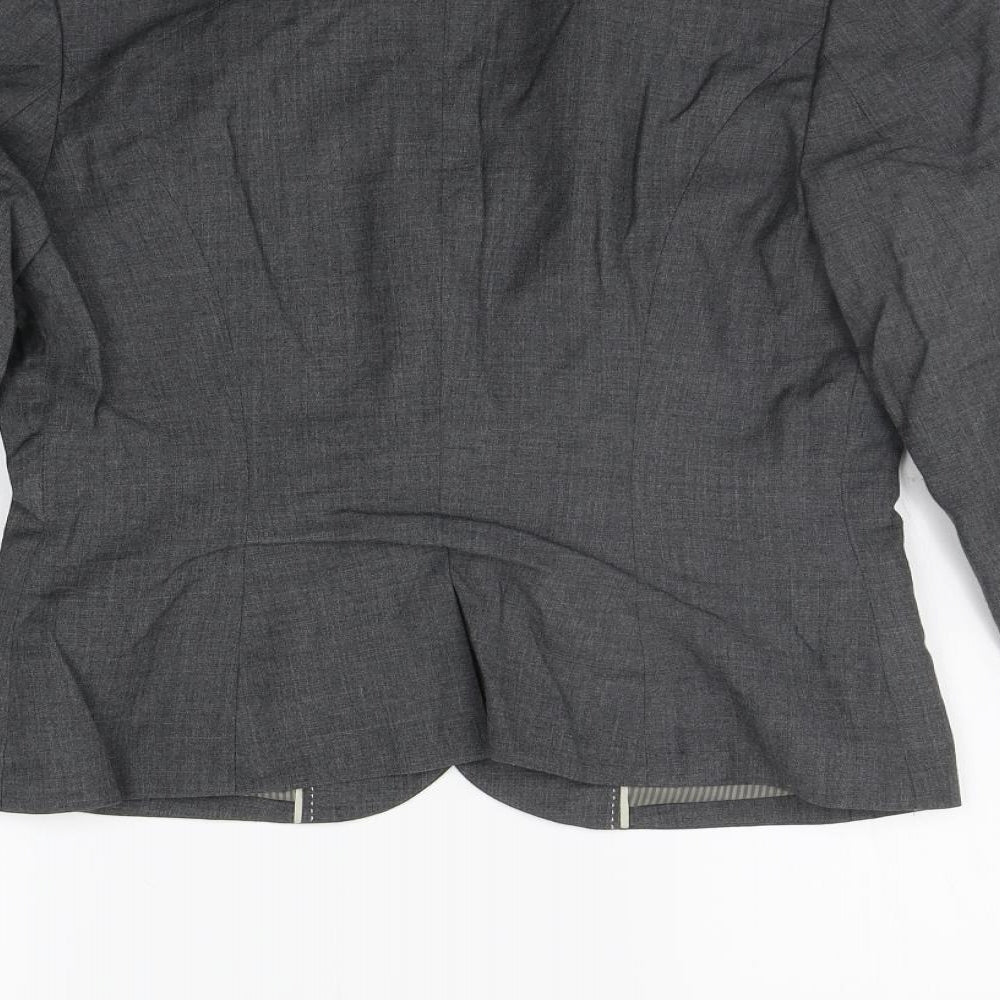 Brand and care label for Mexx women’s grey jacket suit jacket, size UK 14