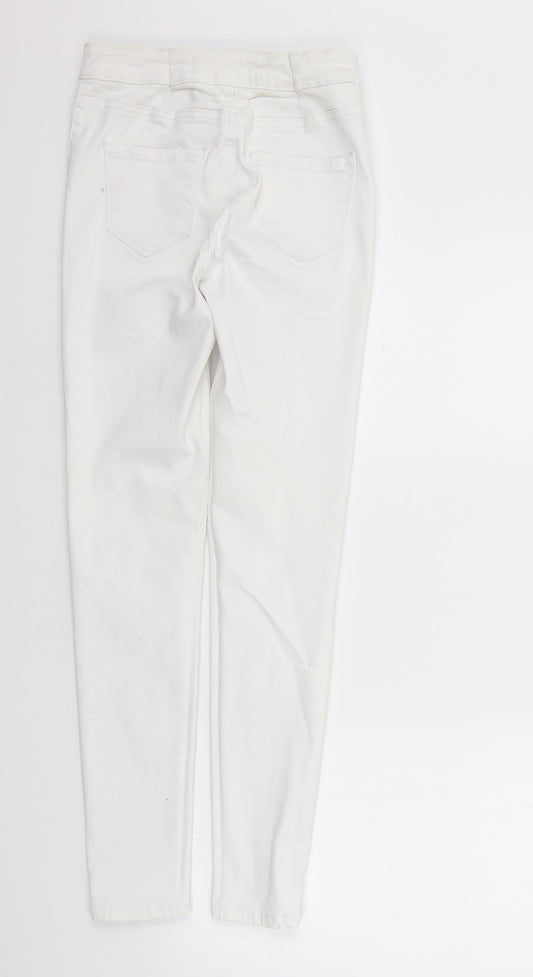 New Look Womens White Straight Jeans Size 8 L28 in