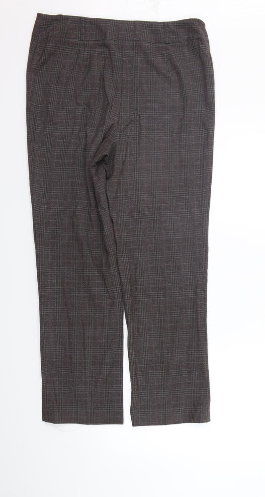 Country Casuals Womens Grey Check Trousers Size 12 L28 in