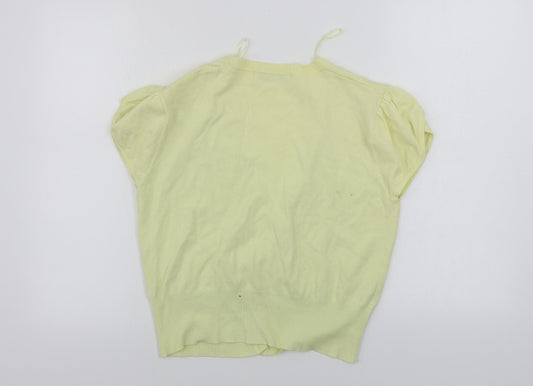 AMARANTO Womens Yellow Cardigan Jumper Size 14