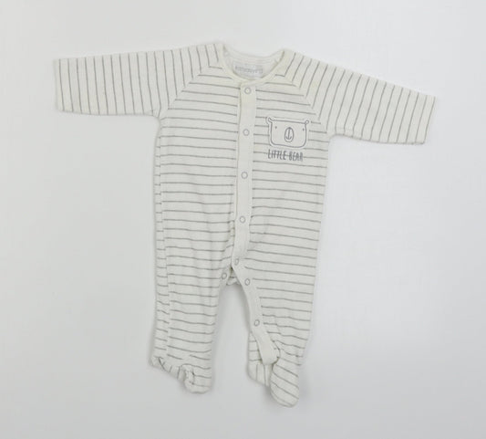 Earlydays Boys White Striped Babygrow One-Piece Size 0-3 Months