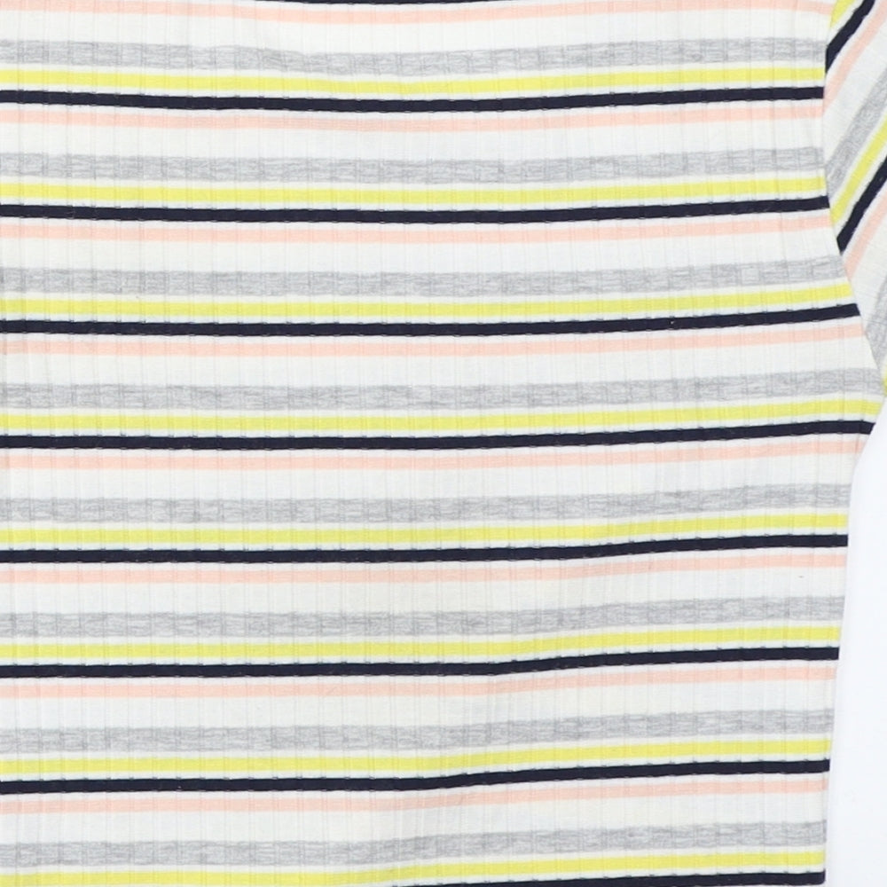 Primark Womens White Striped Basic T-Shirt Size 6