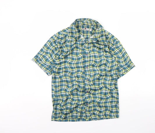 Diffusion Boys Green Geometric Basic Button-Up Size L