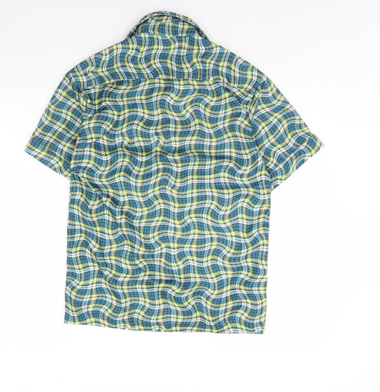 Diffusion Boys Green Geometric Basic Button-Up Size L