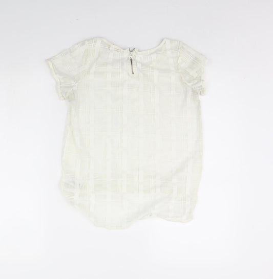 Womens UK Size 6 NEXT Ivory Cropped Blouse