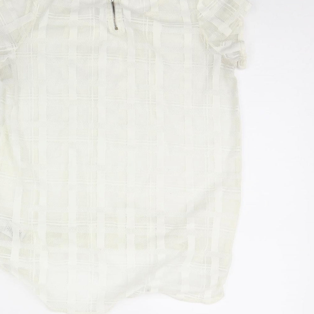 Womens UK Size 6 NEXT Ivory Cropped Blouse