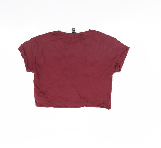 New Look Girls Purple Cropped T-Shirt Size 12 Years - kinda care kinda dont