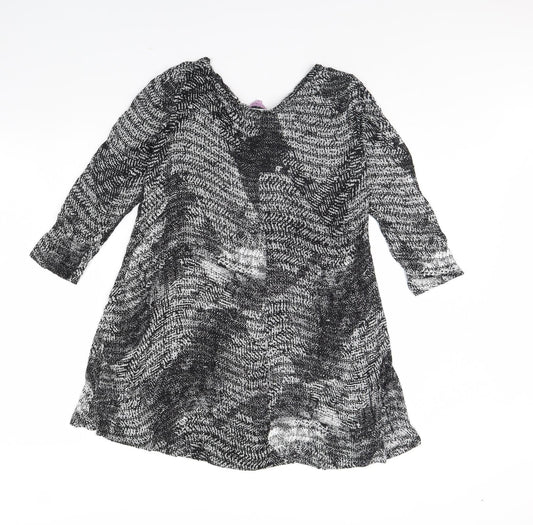 Epilogue Womens Black Geometric Basic Blouse Size 14