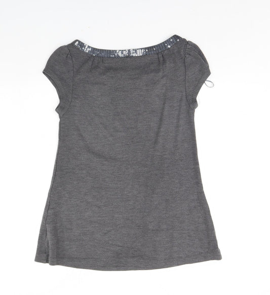 Womens UK Size M H&M Grey Basic Blouse