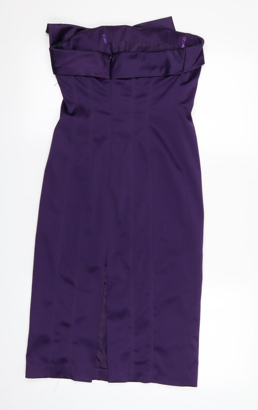 Atmosphere Womens Purple Ball Gown Size 8 - Strapless Dress Purple with Bow Front