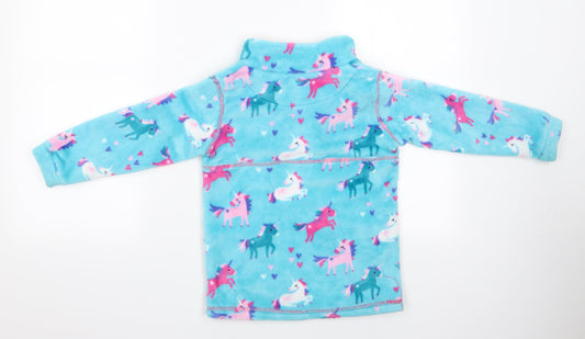 Equitech Girls Multicoloured Animal Print Pullover Casual Size XL - Unicorn logo Fleece
