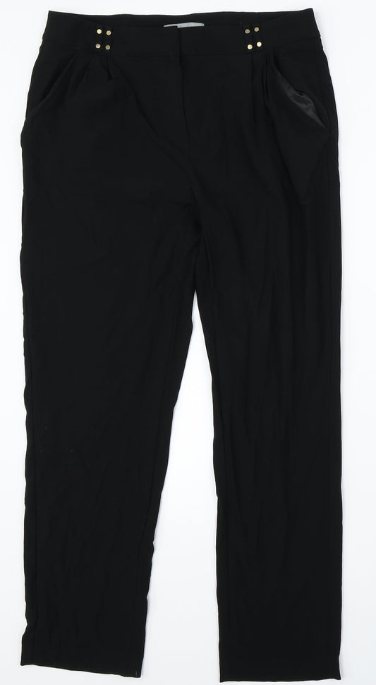 Womens UK Size 12 Marks & Spencer Regular Fit Dress Pants Black Trousers