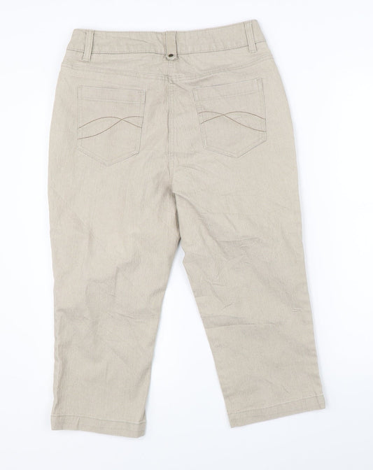Soon Womens Beige Cropped Trousers Size 12 L20 in