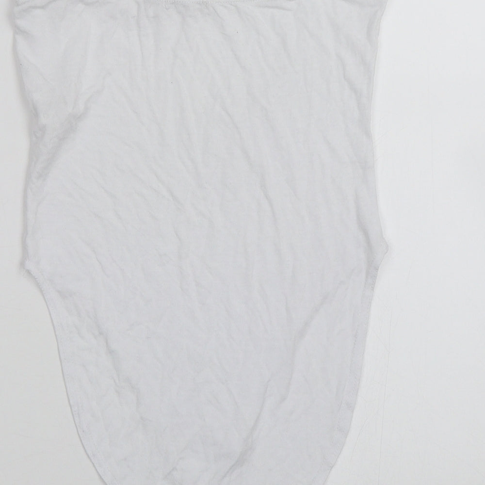 Boohoo Womens White Bodysuit One-Piece Size 10