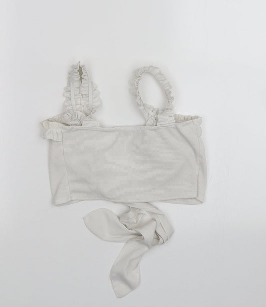 Womens UK Size 4 PRETTYLITTLETHING White Basic Blouse