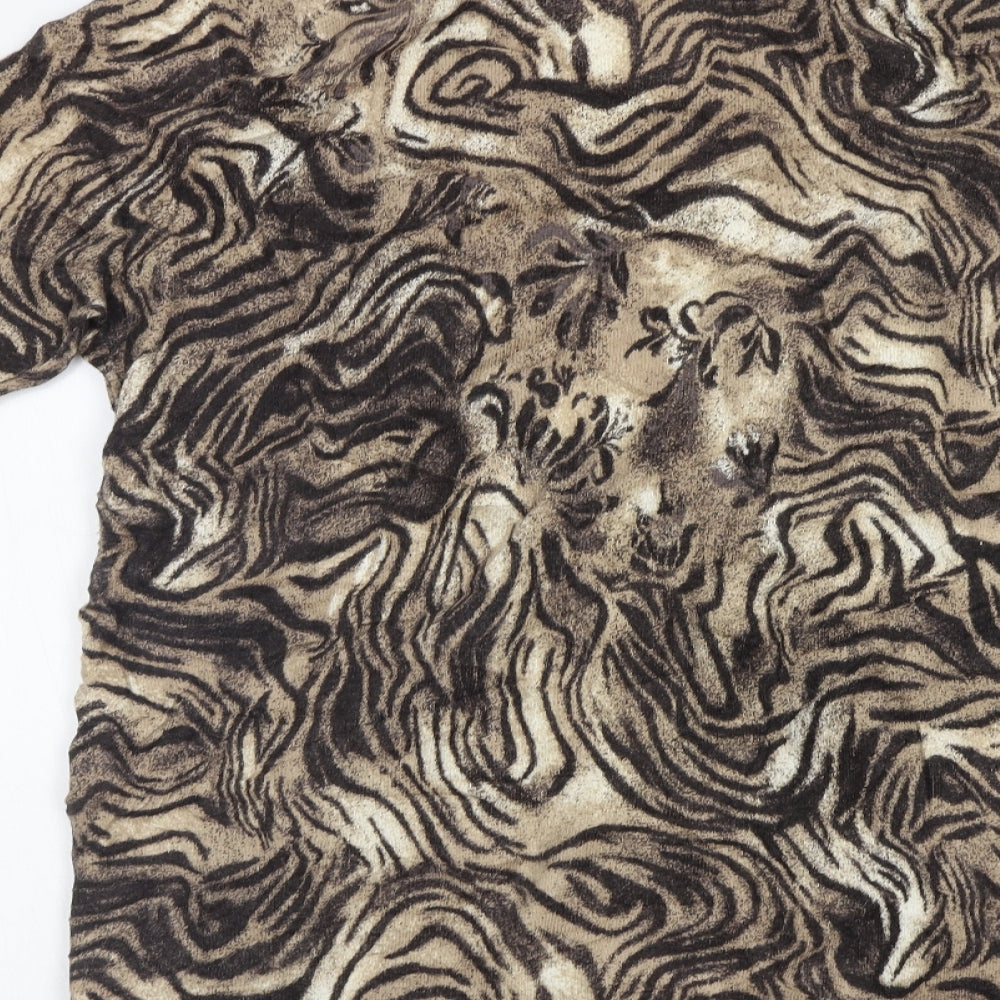 Gerry Weber Womens Brown Animal Print Cardigan Jumper Size L