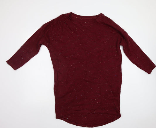 Womens UK Size L Preworn Red Pullover Jumper