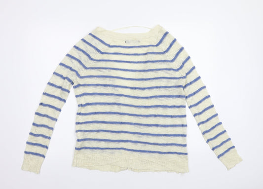 Primark Womens Blue Striped Cardigan Jumper