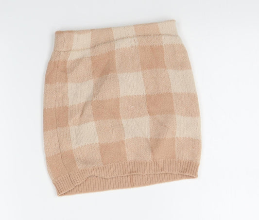 Primark Girls Orange Check Straight & Pencil Skirt Size 5-6 Years