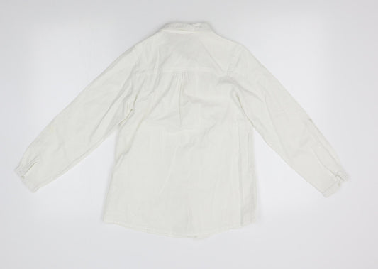 Young Dimension Girls White Basic Button-Up Size 10-11 Years
