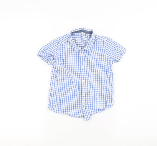 M&Co Boys Blue Basic Button-Up Size 3-4 Years