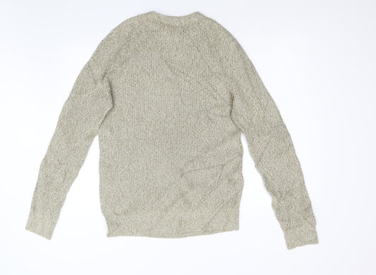 H&M Mens Beige Knit Pullover Jumper Size L