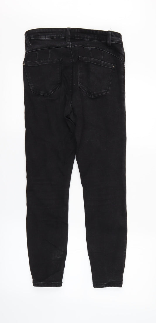 Denim Co. Womens Black Straight Jeans Size 10 L28 in