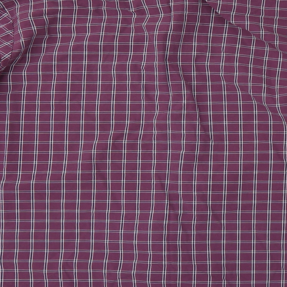 Mens UK Size L M&S Purple Button-Up Long Sleeve Casual Shirt