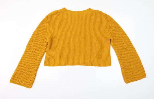 Primark Womens Orange Striped Pullover Jumper Size 12