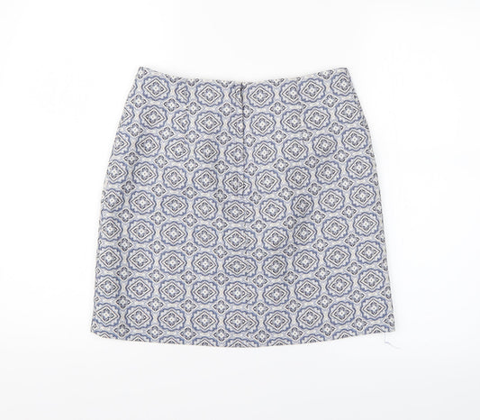 New Look Womens Blue Argyle/Diamond A-Line Set Size 8