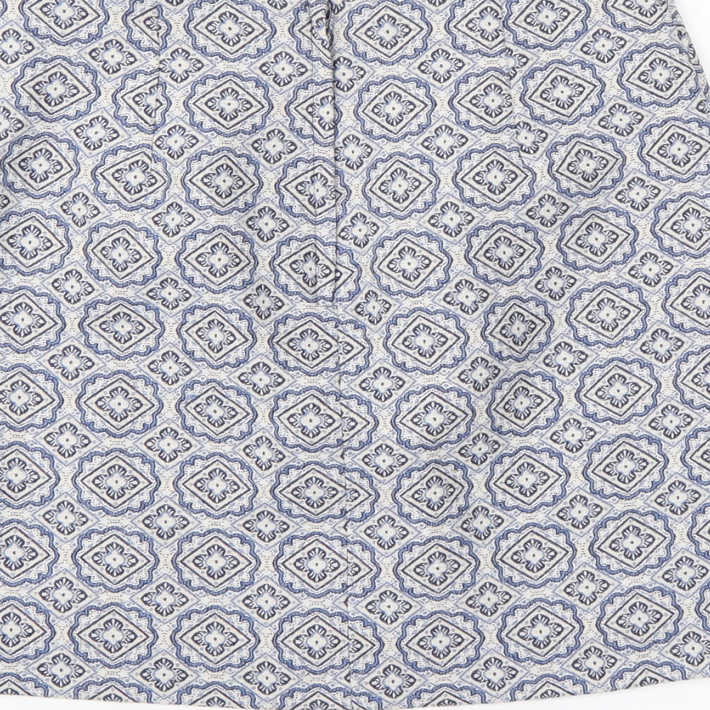 New Look Womens Blue Argyle/Diamond A-Line Set Size 8